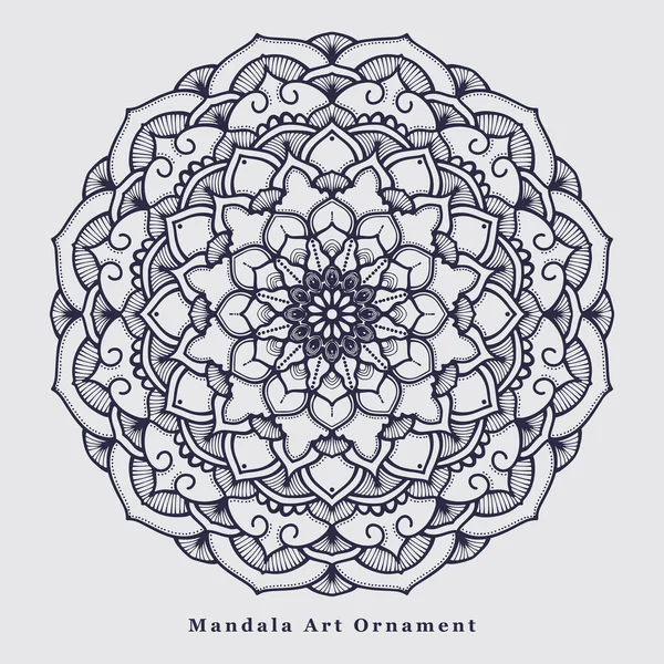 Mandala Floral Noir Blanc Aux Formes Arrondies — Image vectorielle