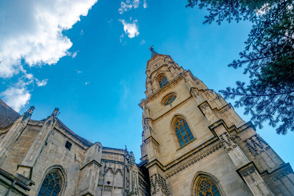 The St. Michaels Church, a Gothic-style Roman Catholic church in Cluj-Napoca. It is the second largest church in the geographical region of Transylvania, Romania