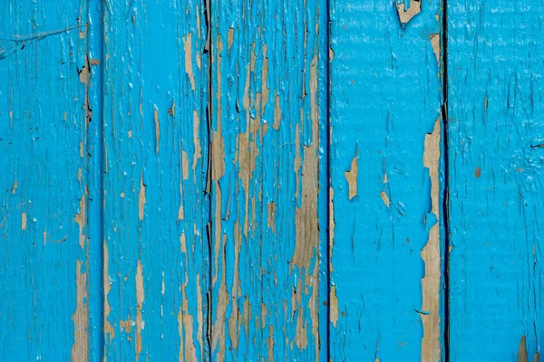 Blue old paint on wood door background — Stock Photo, Image