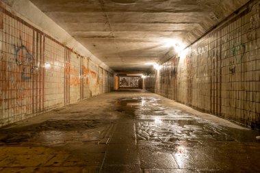 Kişinev, Moldova - 8 Nisan, 2017: grafiti bir metro dan Kişinev, Moldova ile iç