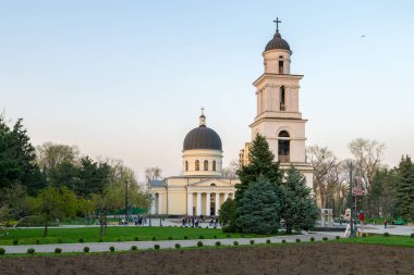Kişinev, Moldova - 13 Nisan 2018: Büyükşehir Katedrali Nativity Rab, ana Katedrali Moldova Ortodoks Kilisesi Merkezi Chisinau, Moldova