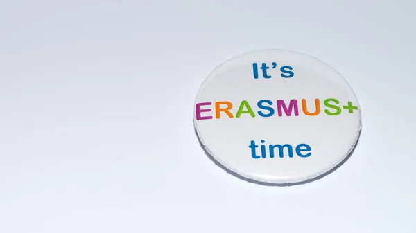 Sibiu, Romanya - 17 Aralık, 2017: program seçme teşvik bir Erasmus PIN