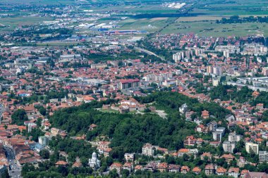 Brasov kale alanı yukarıdan izlendi. Brasov, Romanya