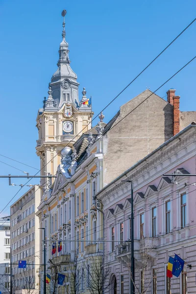 Kaloşvar Belediye Binası Romanya'da. 19. yüzyılın sonunda inşa — Stok fotoğraf