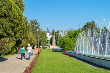 Oradea, Romanya - 28 Nisan, 2018: 1 Aralık Park Oradea, Romanya merkezine yakın