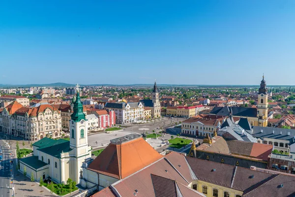 Oradea - Union Square vista desde arriba en Oradea, Rumania — Foto de Stock