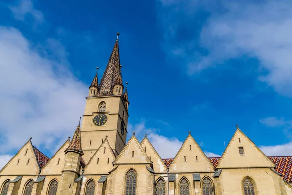 The Lutheran Cathedral of Saint Mary, the most famous Gothic-style church in Sibiu that was built in the 14th century on the location of another 12th-century church, Transylvania, Romania.