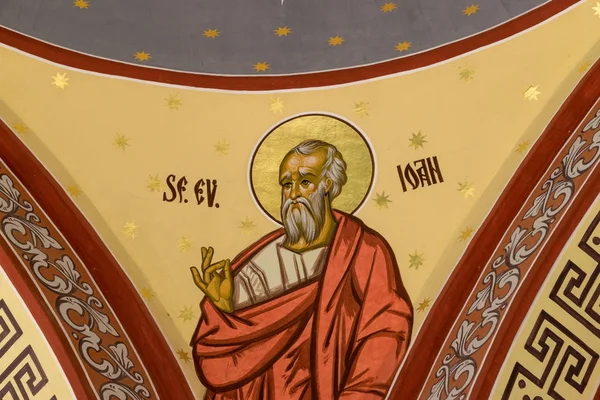 Sibiu, Romanya - 17 Temmuz 2018: Saint John yükseliş Ortodoks Kilisesi ve St. Nicholas Sibiu, Romanya