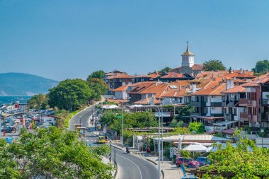 Nessebar, Bulgaristan-7 Eylül 2018: Nesebar Antik şehir sokak Lea