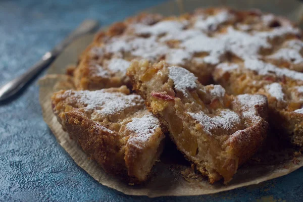 Gros Plan Tarte Aux Pêches Maison — Photo