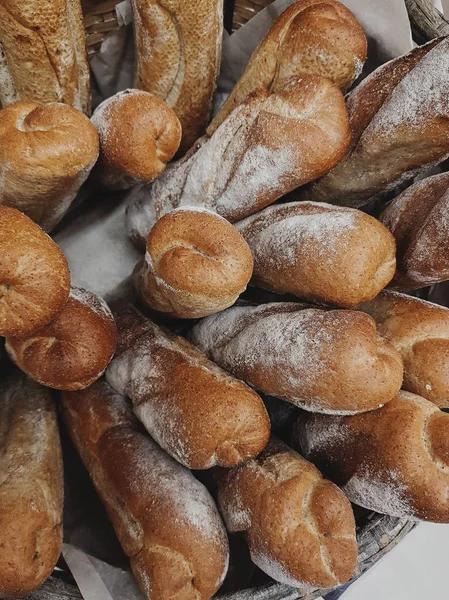 Närbild Baguetter Som Bakgrund — Stockfoto