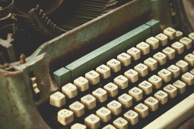 Antika daktilo. Vintage Daktilo Makinesi Kapatma Fotoğrafı.