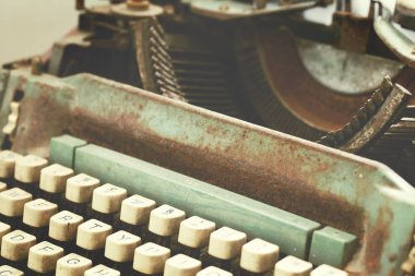 Antika daktilo. Vintage Daktilo Makinesi Kapatma Fotoğrafı.