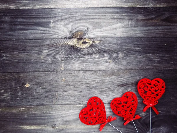 Amor San Valentín Rojo Corazón Regalo Copia Espacio Sobre Fondo — Foto de Stock