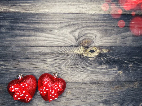 Amor Dia Dos Namorados Vermelho Coração Presente Cópia Espaço Fundo — Fotografia de Stock