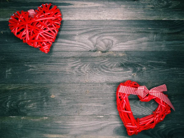 Houd Van Aftelkalender Voor Valentijnsdag Rood Hart Cadeau Kopie Ruimte — Stockfoto