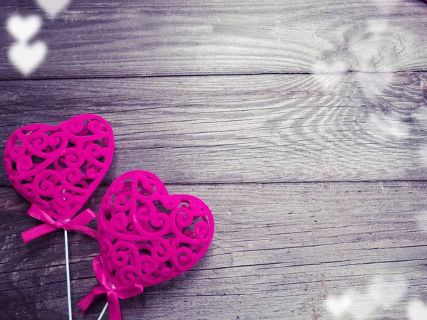 Amor San Valentín Rojo Corazón Regalo Copia Espacio Sobre Fondo — Foto de Stock