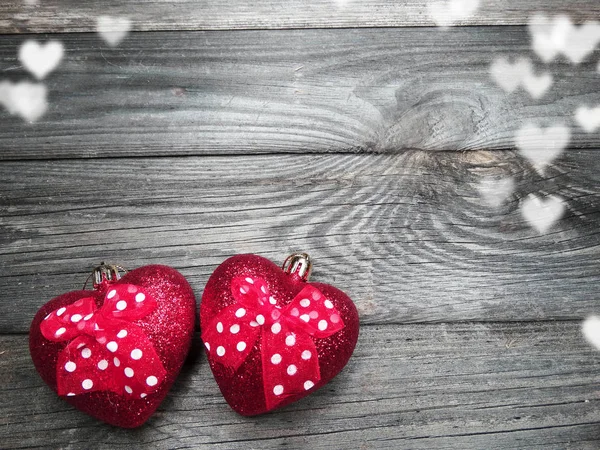 Houd Van Aftelkalender Voor Valentijnsdag Rood Hart Cadeau Kopie Ruimte — Stockfoto