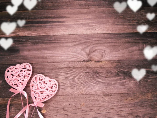 Houd Van Aftelkalender Voor Valentijnsdag Rood Hart Cadeau Kopie Ruimte — Stockfoto