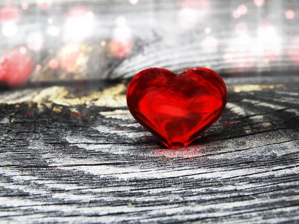 Cristallo Gemma Due Cuori Rubino Amore San Valentino Sfondo — Foto Stock