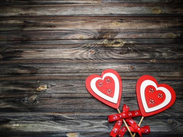 Tarjeta Felicitación Amor Día San Valentín Con Corazones Sobre Fondo — Foto de Stock