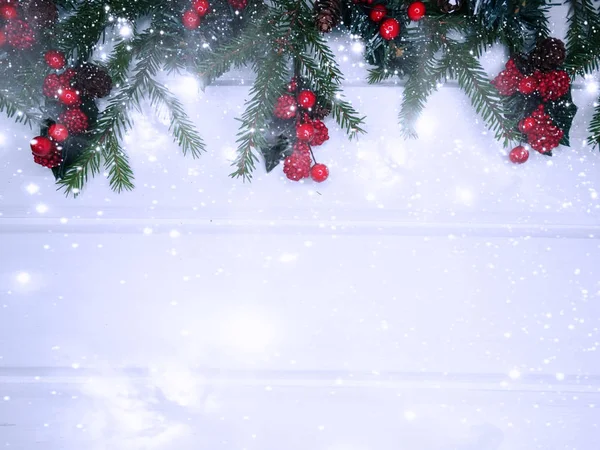 Boże Narodzenie Światła Tła Garland Gałęzi Jodły — Zdjęcie stockowe