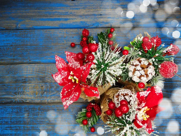 Fundo Natal Decoração Com Ramos Abeto Luzes Guirlanda Espaço Cópia — Fotografia de Stock