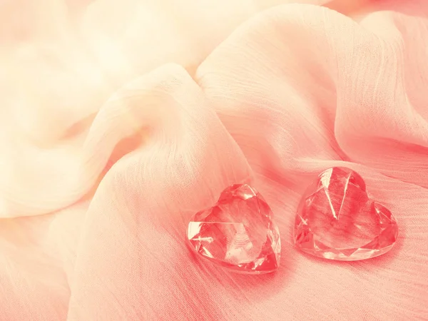 Gratulationskort Älskar Alla Hjärtans Dag Med Hjärta Pärla Crystal Silky — Stockfoto