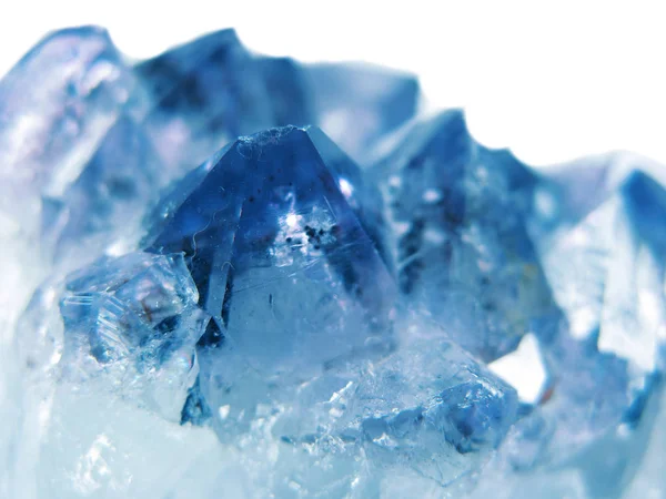 Akvamarin Naturliga Blå Pärla Geologiska Kvartskristaller Textur Bakgrund — Stockfoto