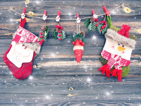 Weihnachten Hintergrund Mit Tannenzweigen Rahmen Schnee — Stockfoto