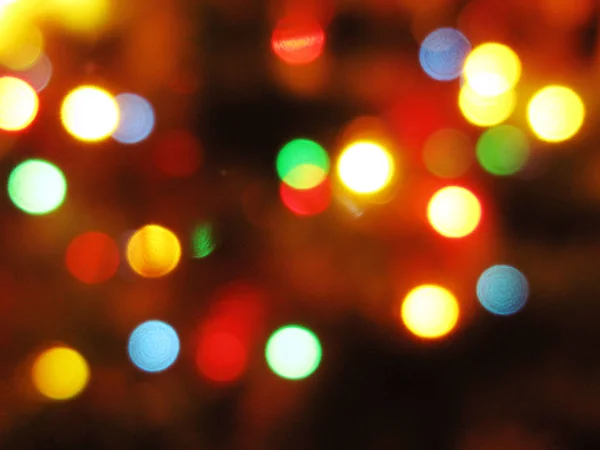 Streszczenie Tło Kolorowe Niewyraźne Światło Boże Narodzenie Girlanda — Zdjęcie stockowe