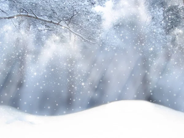 Invierno Navidad Fondo Con Nieve Abeto Ramas Conos — Foto de Stock