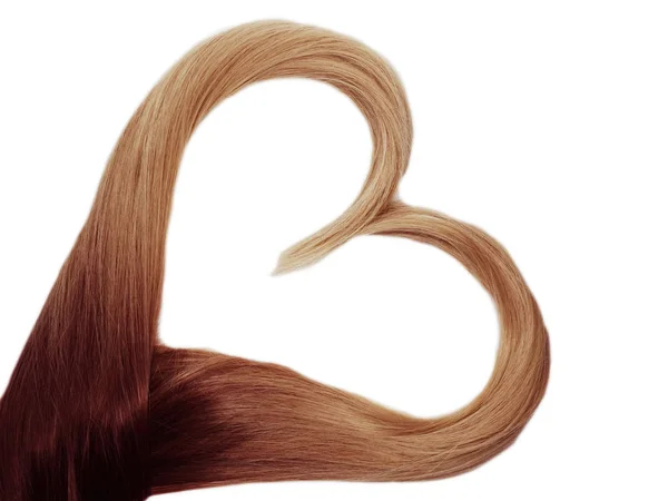 金发闪亮的头发纹理蒙贝抽象时尚风格背景心脏形式 — 图库照片