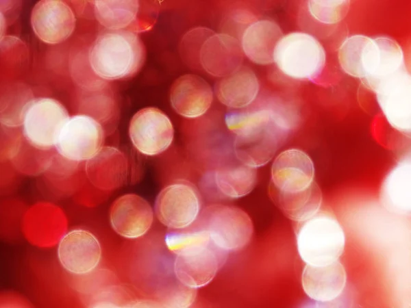 Noel Işık Garland Bokeh Kırmızı Arka Plan Bulanık — Stok fotoğraf