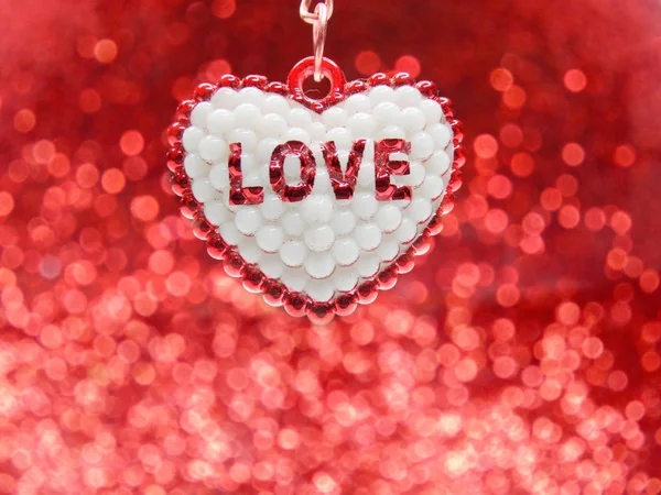 Tarjeta Felicitación Amor Día San Valentín Con Fondo Corazón —  Fotos de Stock
