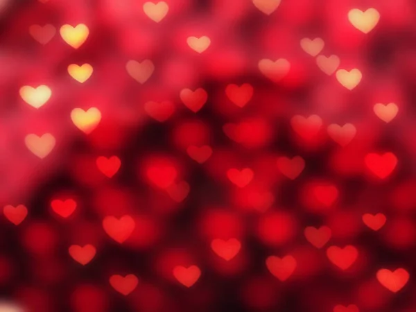 Fond Abstrait Amour Coloré Rouge Rose Flous Avec Des Cœurs — Photo