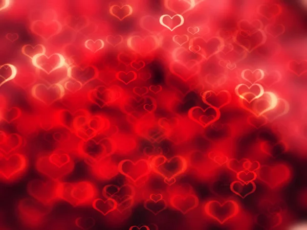 Fondo Abstracto Amor Colorido Rojo Rosa Difuminaciones Con Corazones Brillantes — Foto de Stock