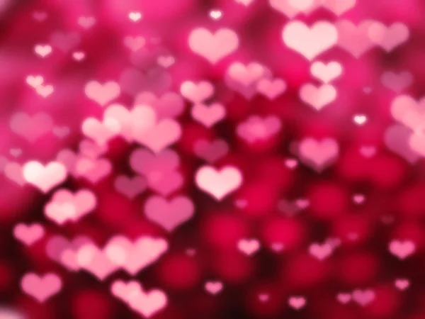 Abstrakt Bakgrund Kärlek Färgglada Röda Rosa Suddar Med Glänsande Hjärtan — Stockfoto
