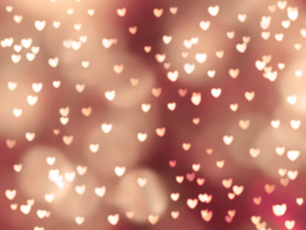 Abstrato Fundo Amor Colorido Vermelho Borrões Com Corações Brilhantes — Fotografia de Stock