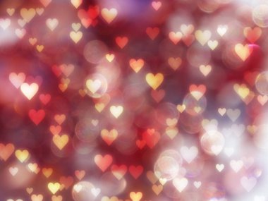 soyut arka plan aşk parlak kalpleri ile renkli kırmızı pembe bulanıklıklar