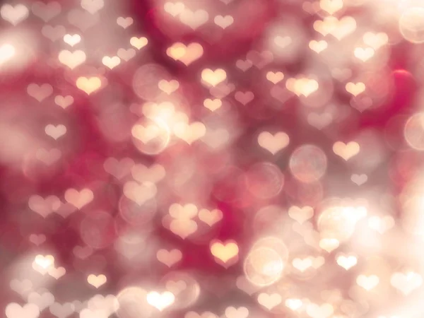 Abstrato Fundo Amor Colorido Vermelho Rosa Borrões Com Corações Brilhantes — Fotografia de Stock