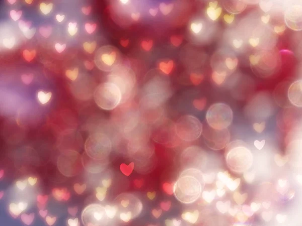 Abstract Background Love Colorful Red Pink Blurs Shiny Hearts — Stock Photo, Image