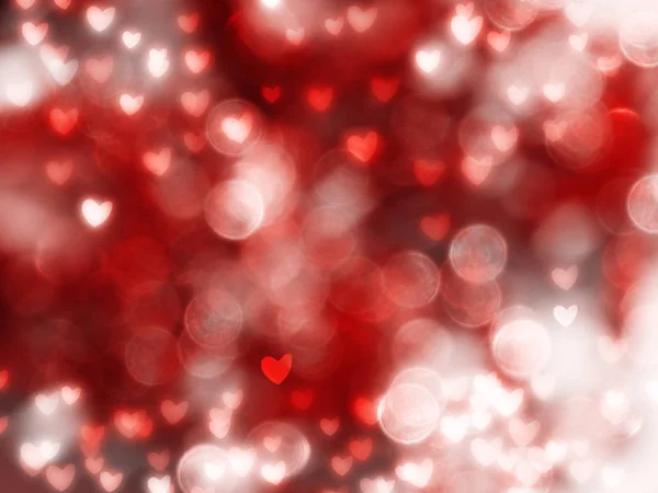 Absztrakt Háttér Szerelem Színes Piros Rózsaszín Foltok Fényes Szívvel — Stock Fotó