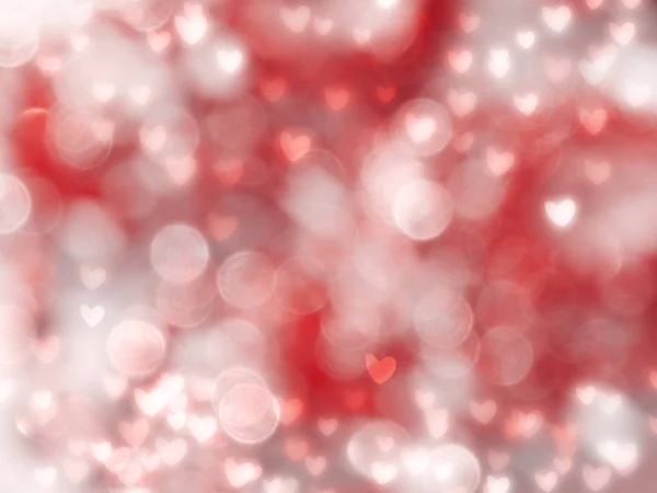 Fondo Abstracto Amor Colorido Rojo Rosa Difuminaciones Con Corazones Brillantes — Foto de Stock