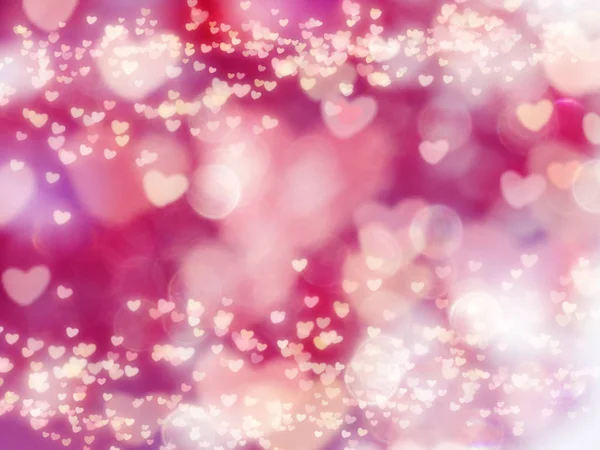 Abstrakter Hintergrund Liebe Bunt Rot Rosa Verschwimmt Mit Glänzenden Herzen — Stockfoto