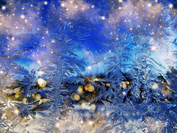 Boże Narodzenie Zima Lód Streszczenie Tło Wzór — Zdjęcie stockowe