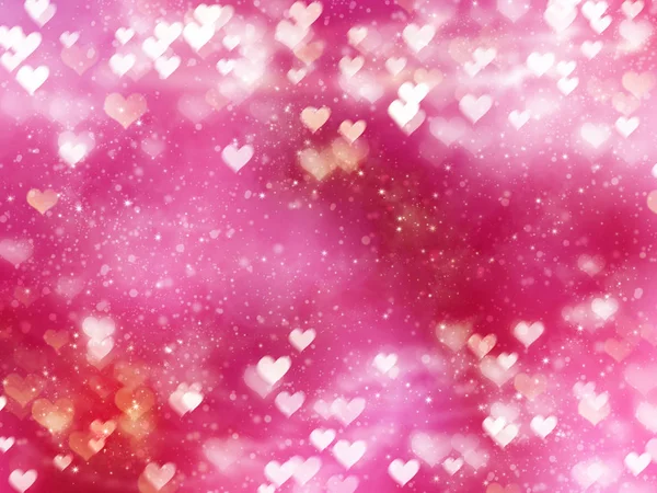Fundo Abstrato Amor Borrões Coloridos Com Corações Brilhantes — Fotografia de Stock