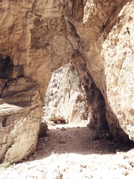 Samaria desfiladero montañas rocosas paisaje en Creta isla Grecia — Foto de Stock