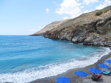 Girit adasında sahil kumlu sahil Yunanistan