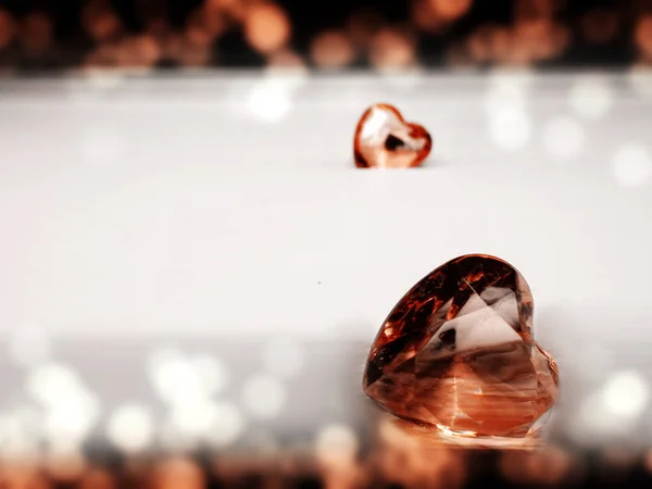 Crystal gem Hearts alla hjärtans dag kärlek semesterkoncept bakgrun — Stockfoto